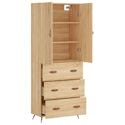 Highboard Sonoma-Eiche 69,5x34x180 cm Holzwerkstoff