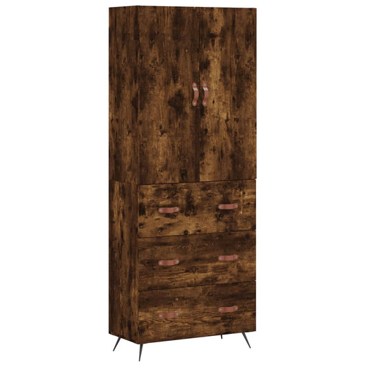 Highboard Räuchereiche 69,5x34x180 cm Holzwerkstoff