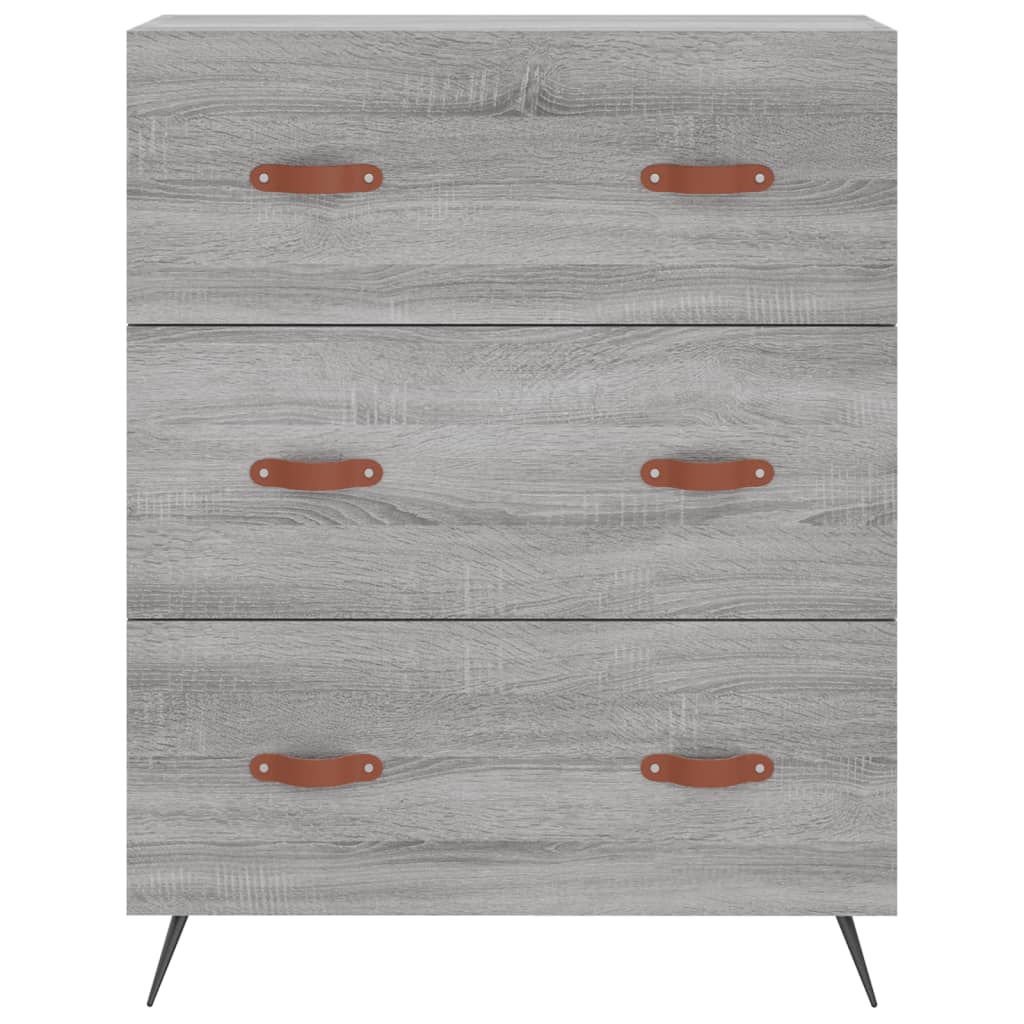 Highboard Grau Sonoma 69,5x34x180 cm Holzwerkstoff
