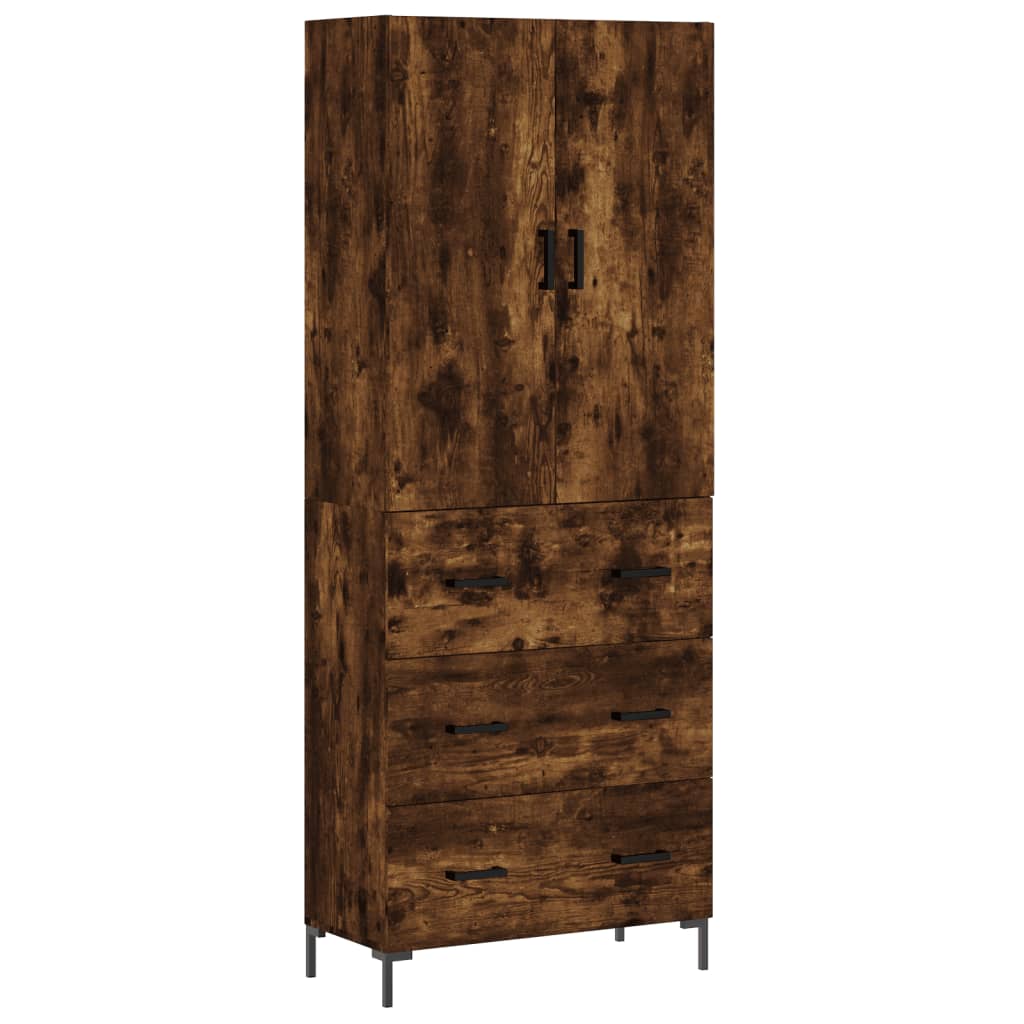 Highboard Räuchereiche 69,5x34x180 cm Holzwerkstoff