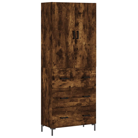 Highboard Räuchereiche 69,5x34x180 cm Holzwerkstoff