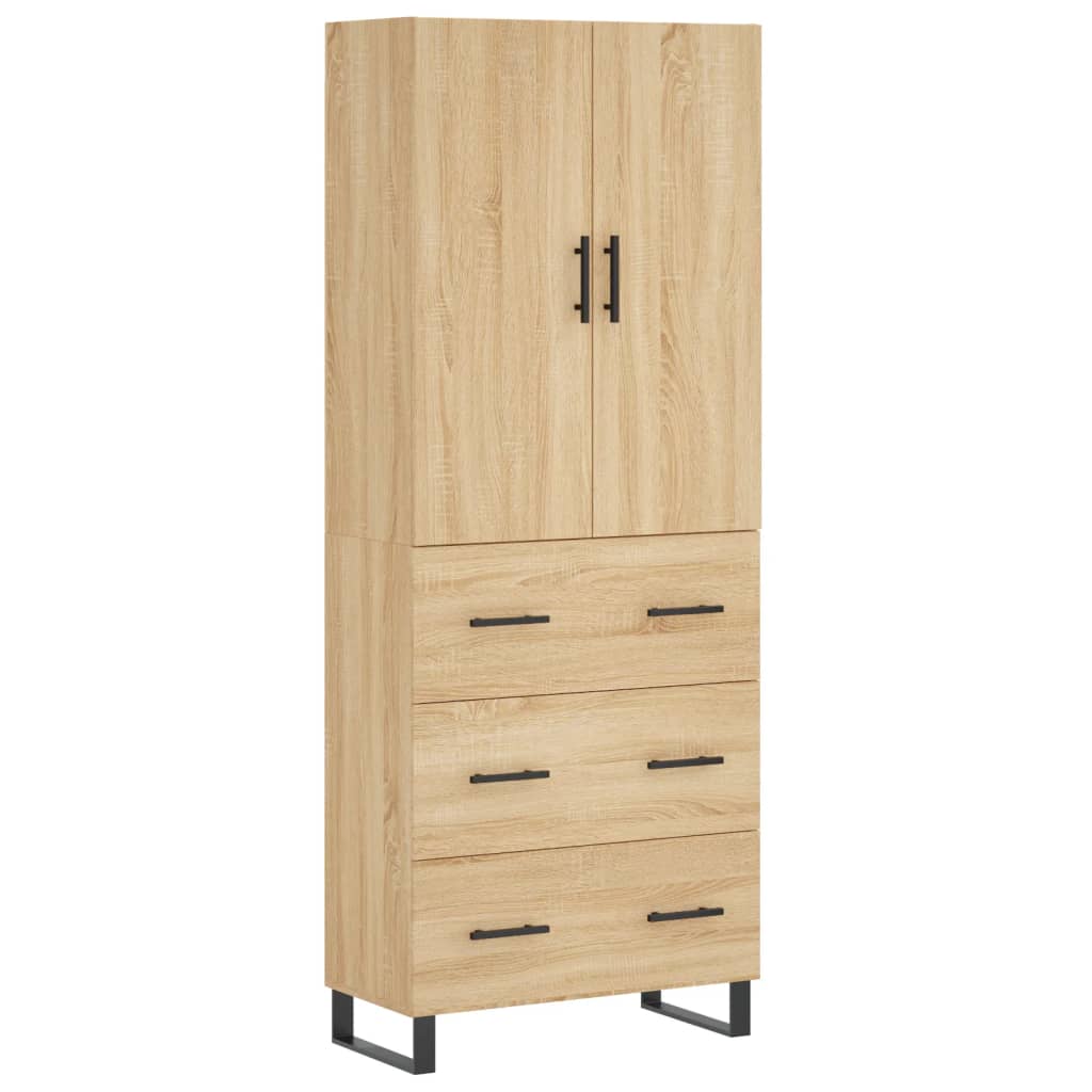 Highboard Sonoma-Eiche 69,5x34x180 cm Holzwerkstoff