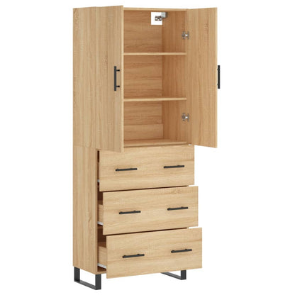 Highboard Sonoma-Eiche 69,5x34x180 cm Holzwerkstoff