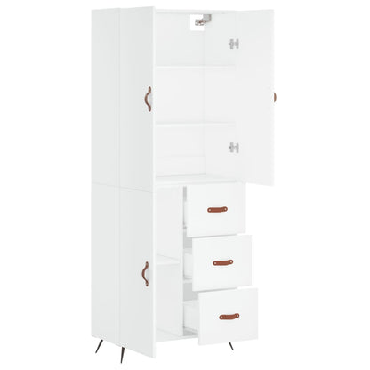 Highboard Weiß 69,5x34x180 cm Holzwerkstoff