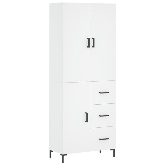 Highboard Weiß 69,5x34x180 cm Holzwerkstoff