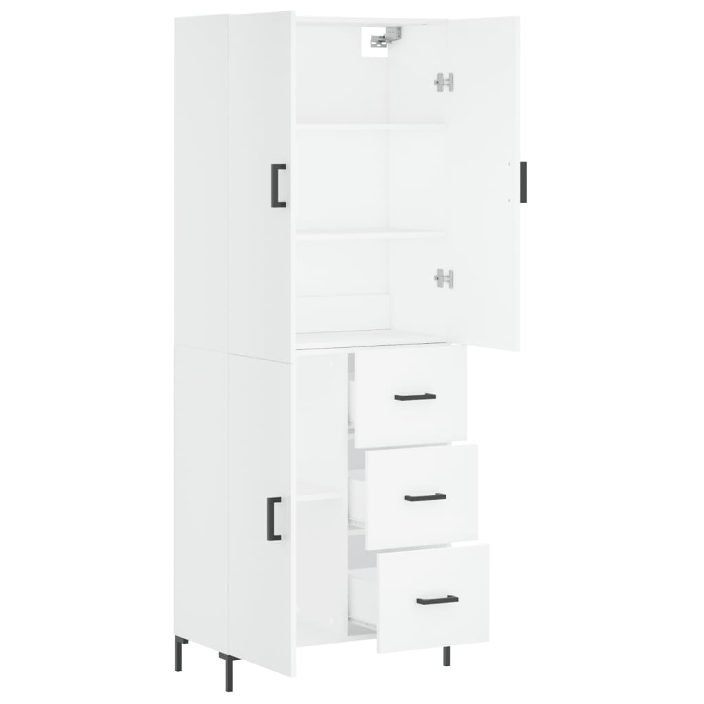 Highboard Weiß 69,5x34x180 cm Holzwerkstoff