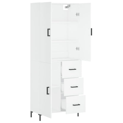 Highboard Weiß 69,5x34x180 cm Holzwerkstoff