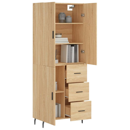 Highboard Sonoma-Eiche 69,5x34x180 cm Holzwerkstoff