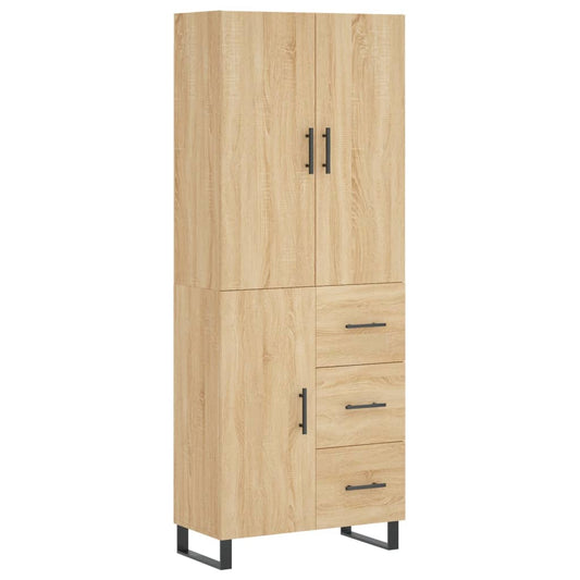 Highboard Sonoma-Eiche 69,5x34x180 cm Holzwerkstoff
