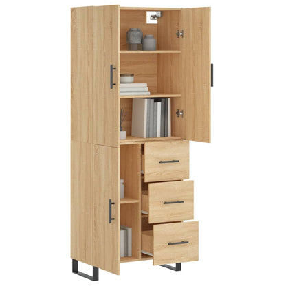 Highboard Sonoma-Eiche 69,5x34x180 cm Holzwerkstoff