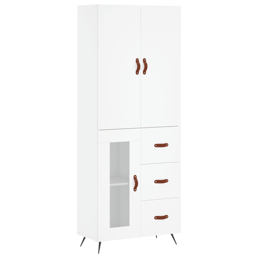 Highboard Weiß 69,5x34x180 cm Holzwerkstoff