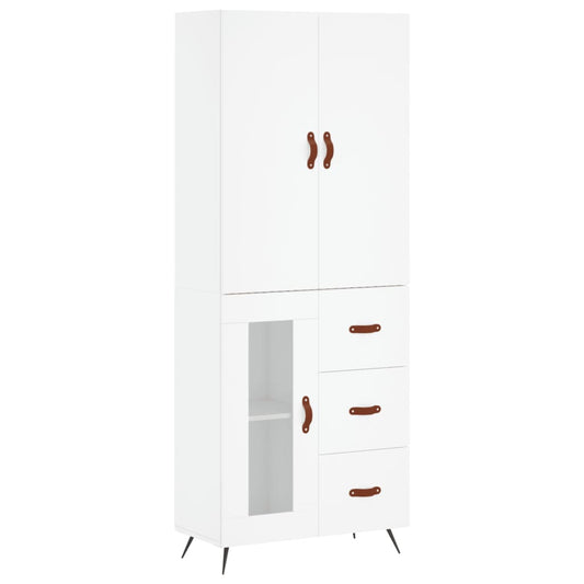 Highboard Weiß 69,5x34x180 cm Holzwerkstoff