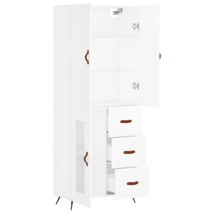 Highboard Weiß 69,5x34x180 cm Holzwerkstoff