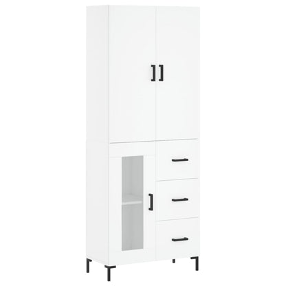 Highboard Weiß 69,5x34x180 cm Holzwerkstoff