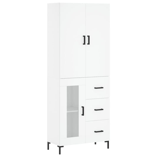 Highboard Weiß 69,5x34x180 cm Holzwerkstoff