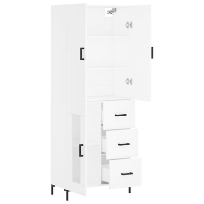 Highboard Weiß 69,5x34x180 cm Holzwerkstoff