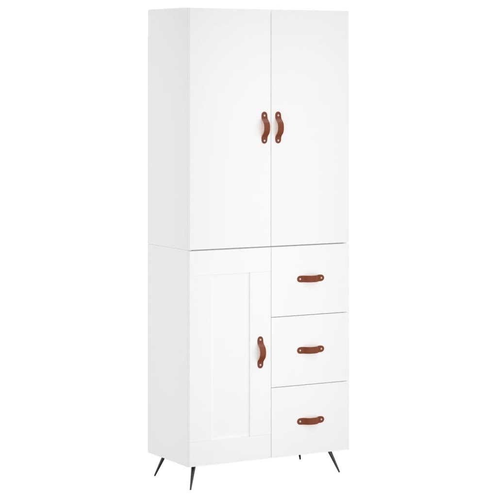 Highboard Weiß 69,5x34x180 cm Holzwerkstoff