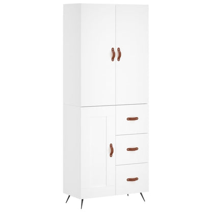 Highboard Weiß 69,5x34x180 cm Holzwerkstoff