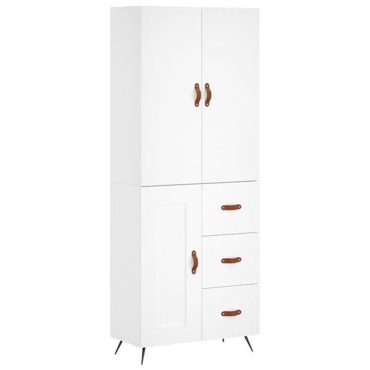 Highboard Weiß 69,5x34x180 cm Holzwerkstoff