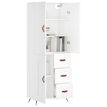 Highboard Weiß 69,5x34x180 cm Holzwerkstoff