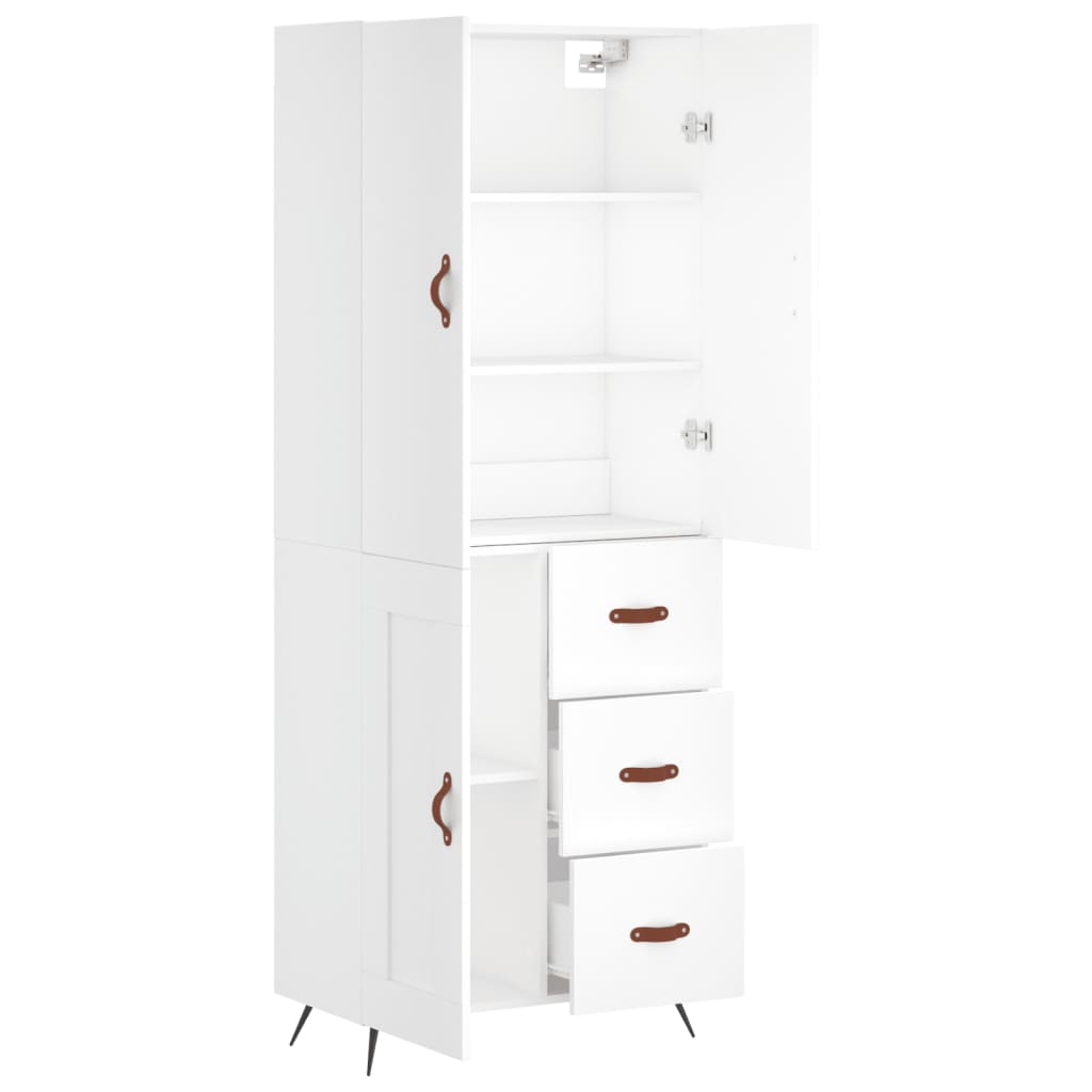 Highboard Weiß 69,5x34x180 cm Holzwerkstoff