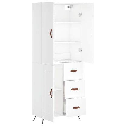 Highboard Weiß 69,5x34x180 cm Holzwerkstoff
