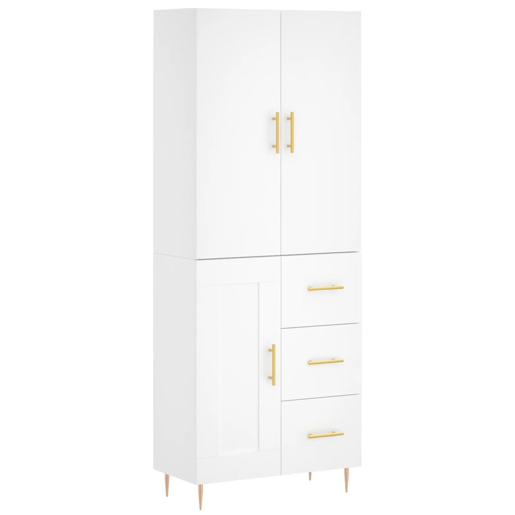 Highboard Weiß 69,5x34x180 cm Holzwerkstoff