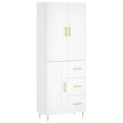 Highboard Weiß 69,5x34x180 cm Holzwerkstoff