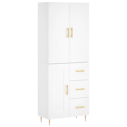 Highboard Weiß 69,5x34x180 cm Holzwerkstoff
