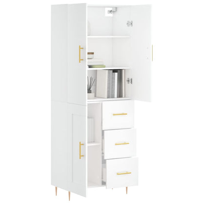 Highboard Weiß 69,5x34x180 cm Holzwerkstoff