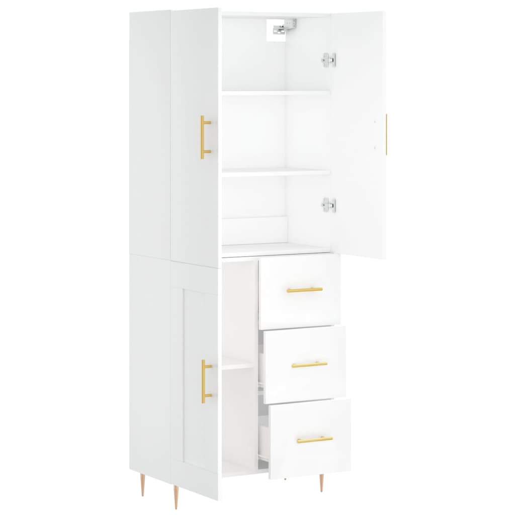 Highboard Weiß 69,5x34x180 cm Holzwerkstoff