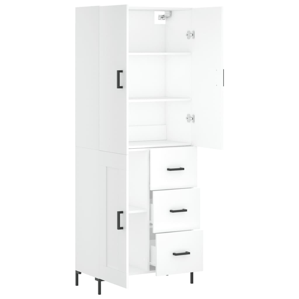 Highboard Weiß 69,5x34x180 cm Holzwerkstoff