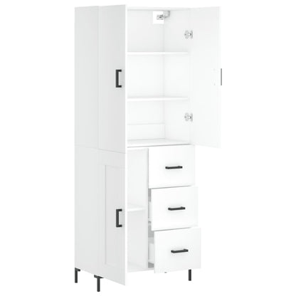 Highboard Weiß 69,5x34x180 cm Holzwerkstoff