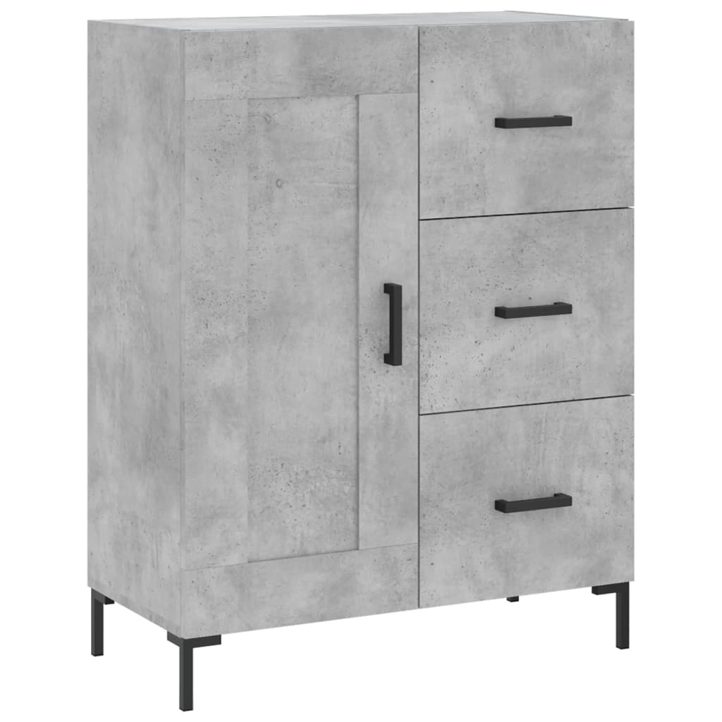 Highboard Betongrau 69,5x34x180 cm Holzwerkstoff