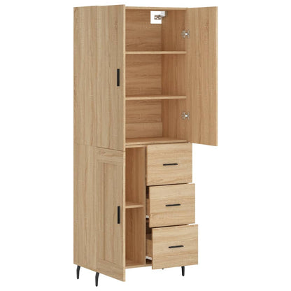 Highboard Sonoma-Eiche 69,5x34x180 cm Holzwerkstoff