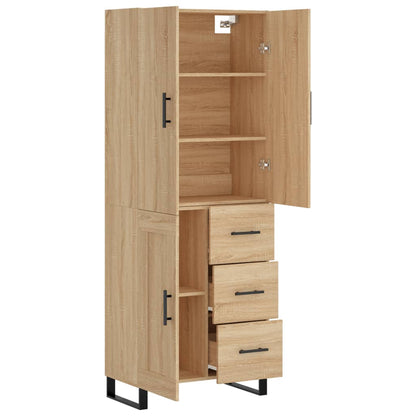 Highboard Sonoma-Eiche 69,5x34x180 cm Holzwerkstoff