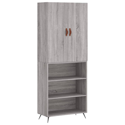 Highboard Grau Sonoma 69,5x34x180 cm Holzwerkstoff