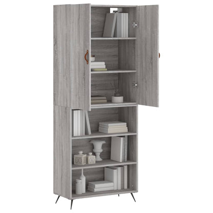 Highboard Grau Sonoma 69,5x34x180 cm Holzwerkstoff