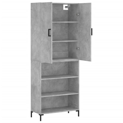 Highboard Betongrau 69,5x34x180 cm Holzwerkstoff