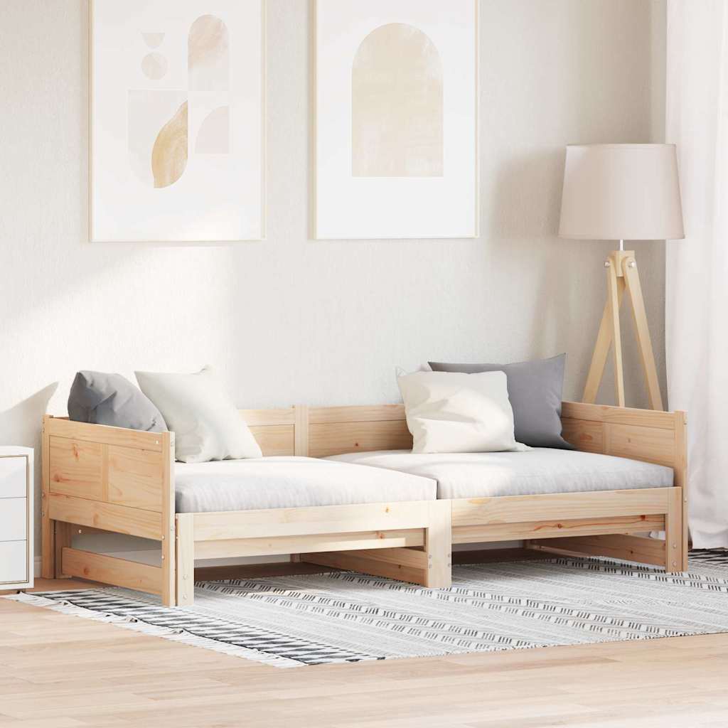 Ausziehbares Tagesbett Braun 203,5 x 184 x 56,5 cm