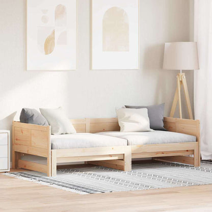 Ausziehbares Tagesbett Braun 203,5 x 184 x 56,5 cm