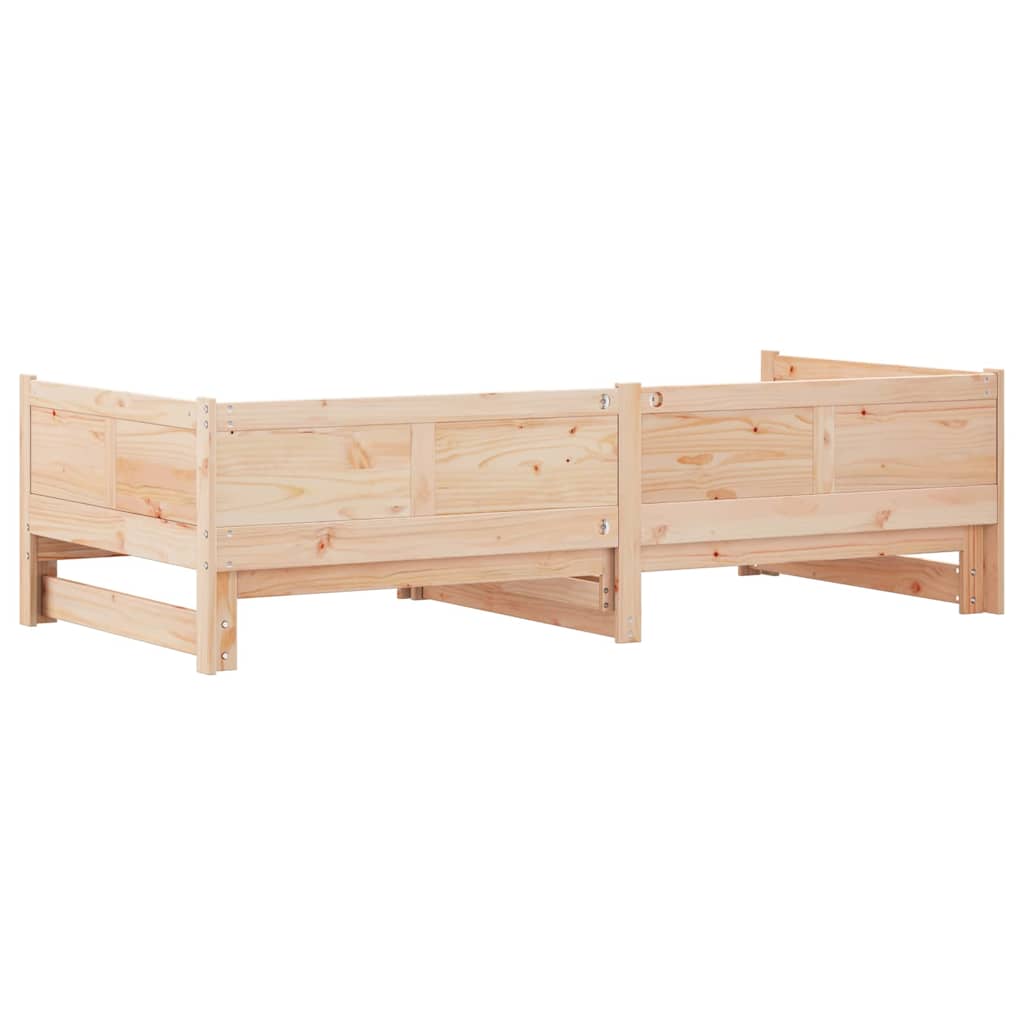 Ausziehbares Tagesbett Braun 203,5 x 184 x 56,5 cm