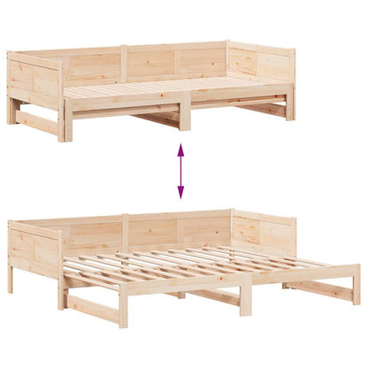 Ausziehbares Tagesbett Braun 203,5 x 184 x 56,5 cm