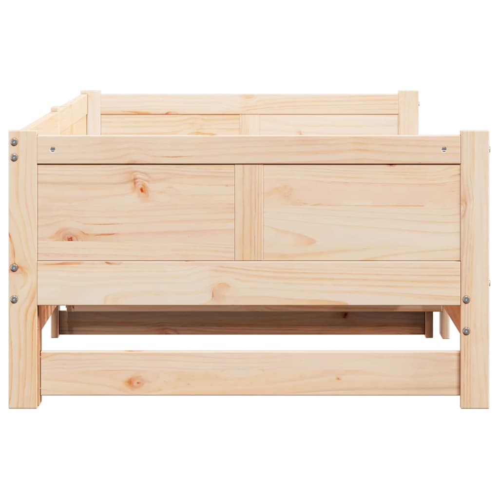 Ausziehbares Tagesbett Braun 203,5 x 184 x 56,5 cm