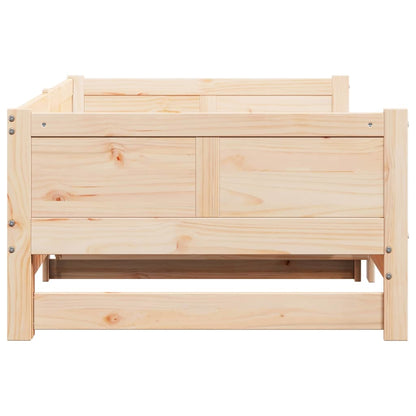 Ausziehbares Tagesbett Braun 203,5 x 184 x 56,5 cm