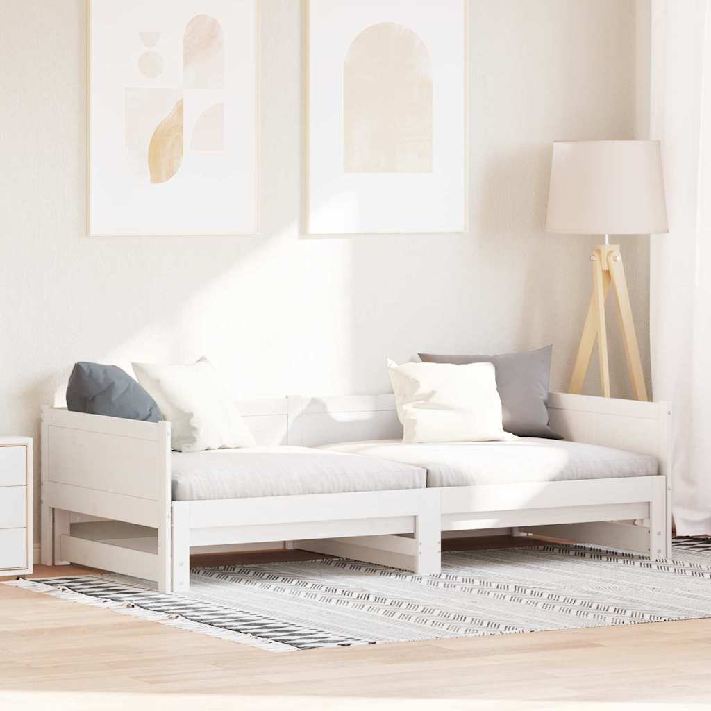 Ausziehbares Tagesbett Weiß 203,5 x 184 x 56,5 cm