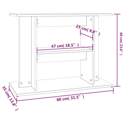 Aquariumständer Betongrau 80x35x60 cm Holzwerkstoff