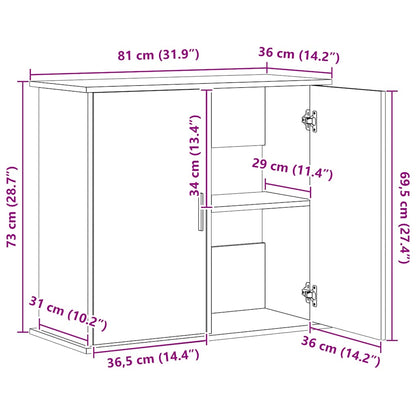 Aquariumständer Weiß 81x36x73 cm Holzwerkstoff