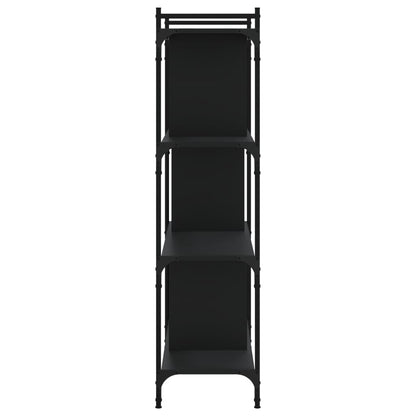Bücherregal 4 Böden Schwarz 76x32x123 cm Holzwerkstoff