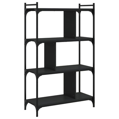 Bücherregal 4 Böden Schwarz 76x32x123 cm Holzwerkstoff